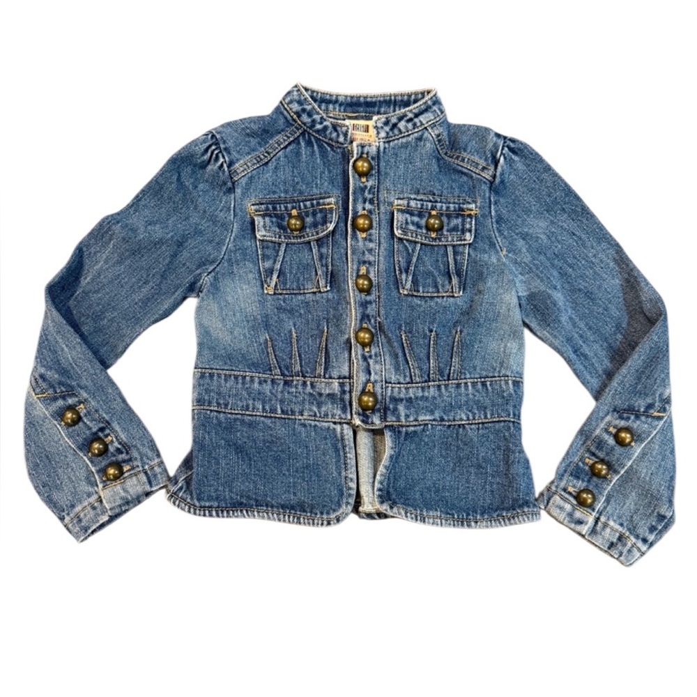 Y2K Faded Glory Originals Girls’ Denim Military Jacket – XS (4/5)